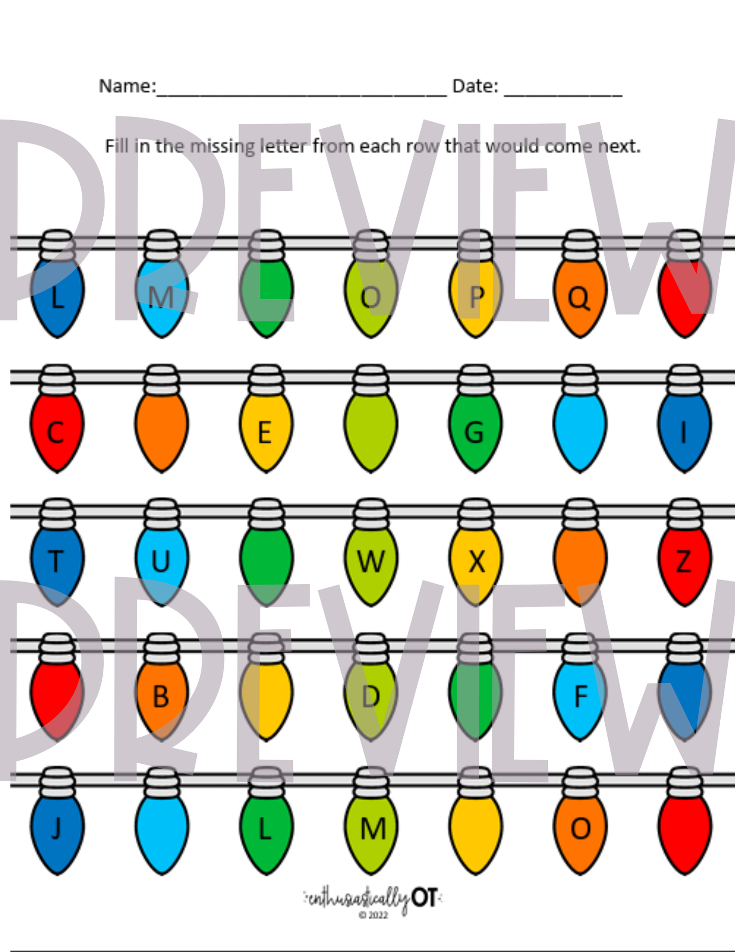 Christmas Lights Printables