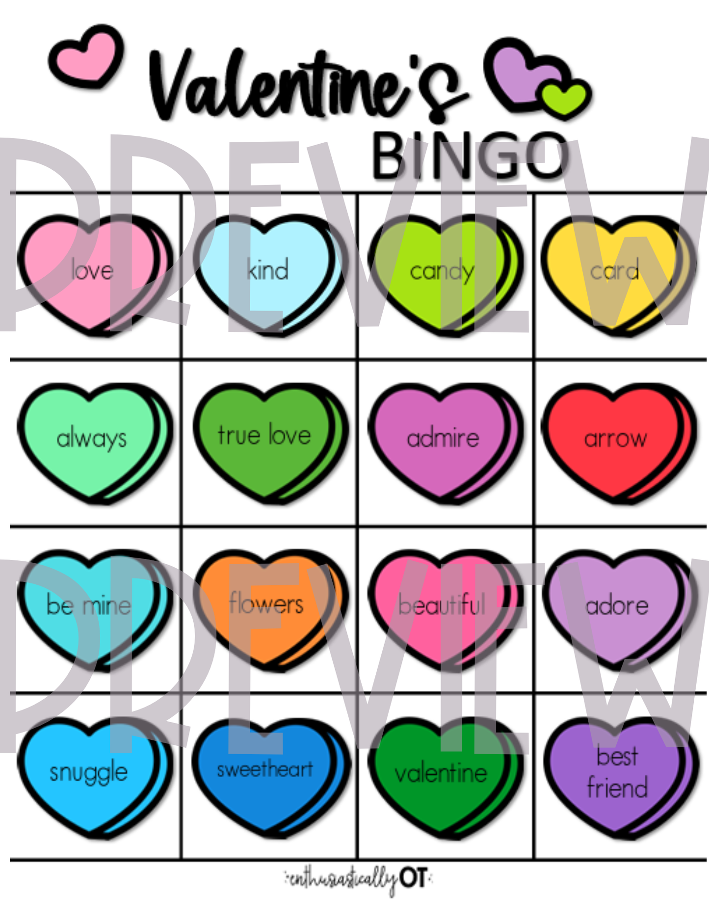 Conversation Hearts Printables