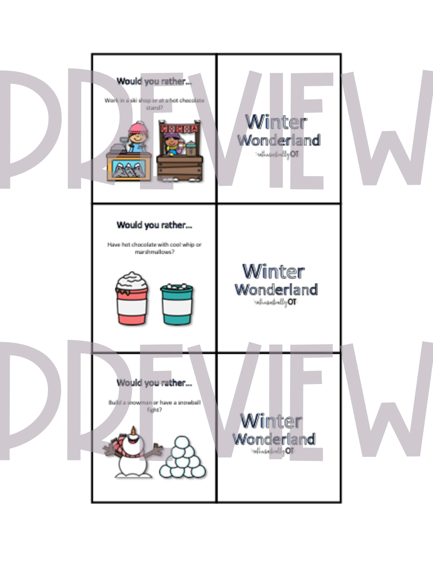Winter Wonderland Printables