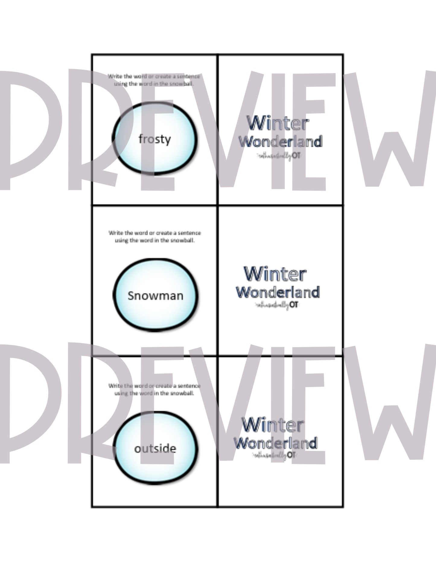 Winter Wonderland Printables